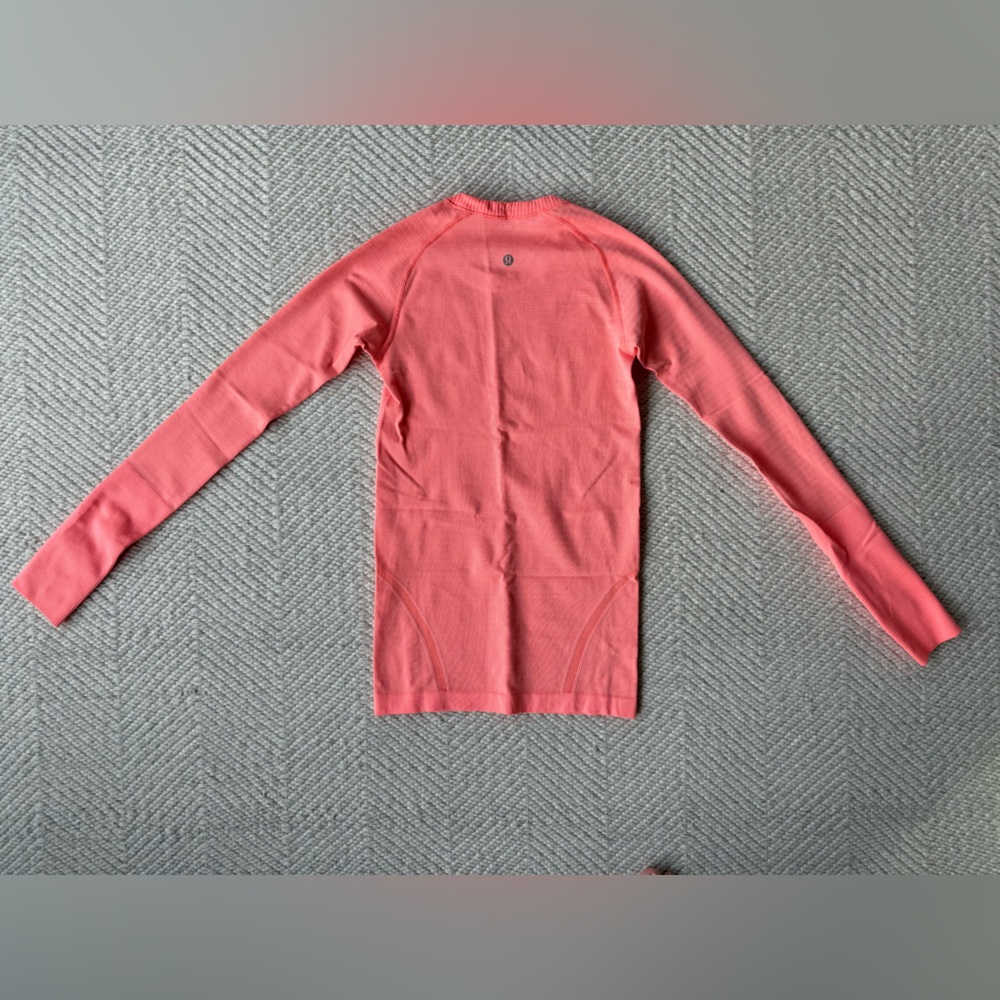 Lululemon Swiftly Tech Long-Sleeve Shirt Neon Orange sz 4 - Picture 2 of 5